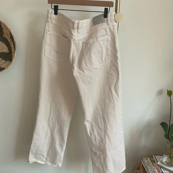 Free People We The Free Tennessee Low-Rise Boyfriend Jeans Size 30 Ecru - Picture 10 of 16